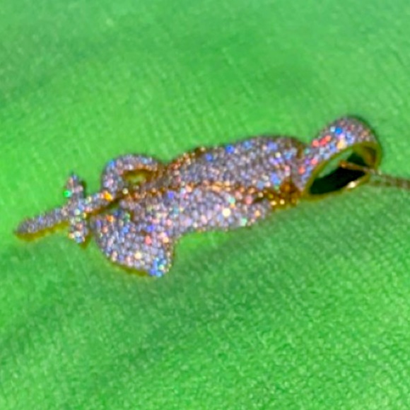 VVS D COLOR MOISSANITE FULLY ICED PENDANT, 18K Gold Plating/.925 Sterling Silver - Picture 3 of 5